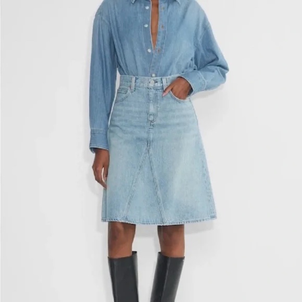 Denim Forum The ’90s Midi Denim Skirt Size 26